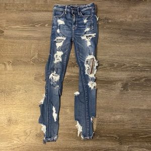 American Eagle Front and Back Ripped Jeans